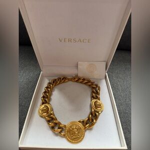 Versace Gold Chain Medallion Necklace